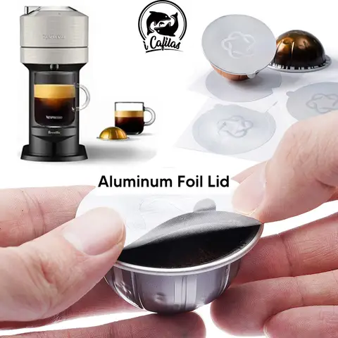 Icafilas jetable Nespresso Vertuo café Capsule joint feuilles d'aluminium crème café filtre couvercle autocollant pour Nespresso Vertuo Plus