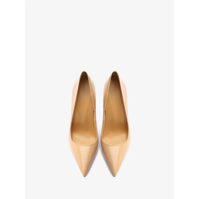 New summer nude patent leather temperament black high heels women's professional ultra-fine heels pointed work shoes