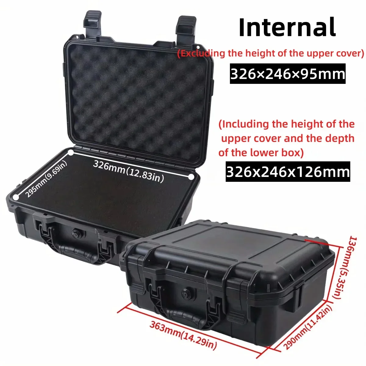 FNICEL 1pc Wasserdichte Harte Tragetasche Tasche Werkzeug Fall Mit vorgeschnittenen Schwamm Lagerung Box Sicherheit Schutz Organizer Hardware Toolbox 7