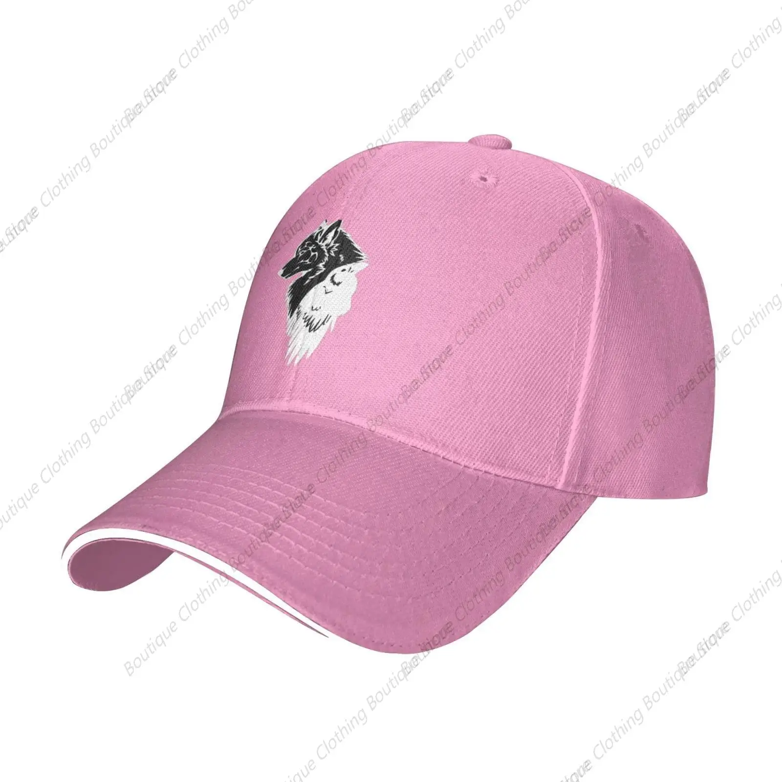 

Viking Nordic Wolf Rune Cap Adjustable Sandwich Peaked Cap Outdoor Sports Baseball Cap Trucker Hat Pink