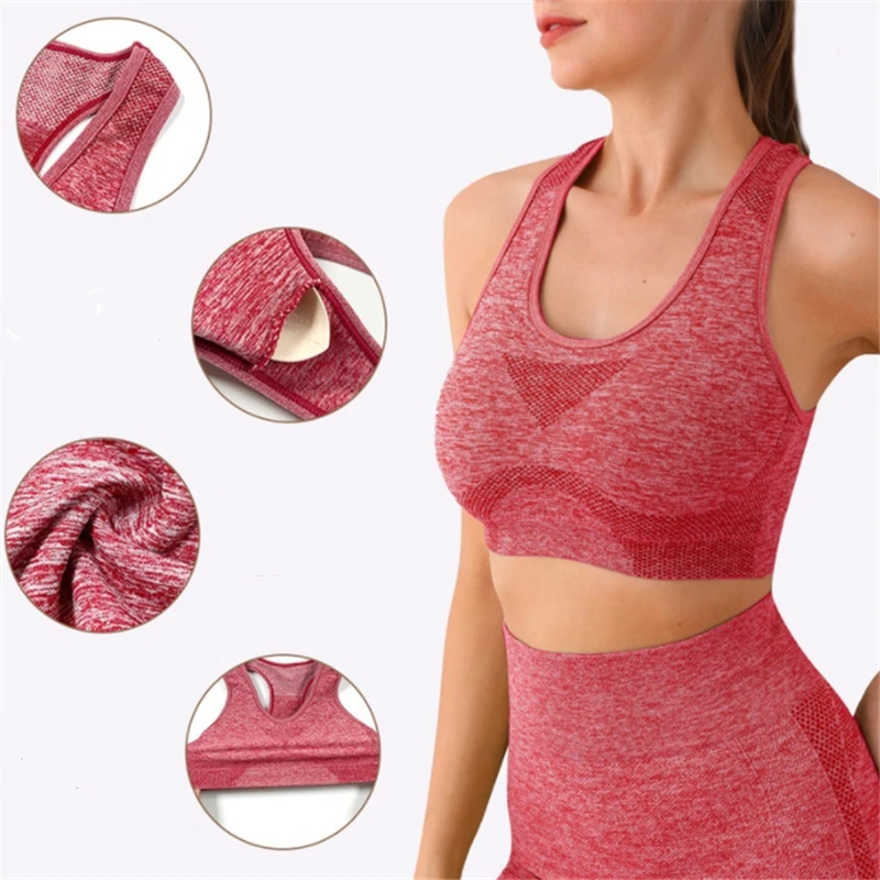 Set da yoga Pantaloncini da palestra Reggiseni sportivi da donna Reggiseni da allenamento per donna Abbigliamento da yoga Leggings fitness Set da