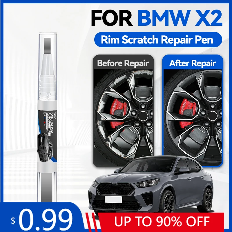 

Карандаш для подкраски колесных дисков BMW X2 2017-2025, средство для ремонта царапин, аксессуары для авто, черный, белый, серебристый