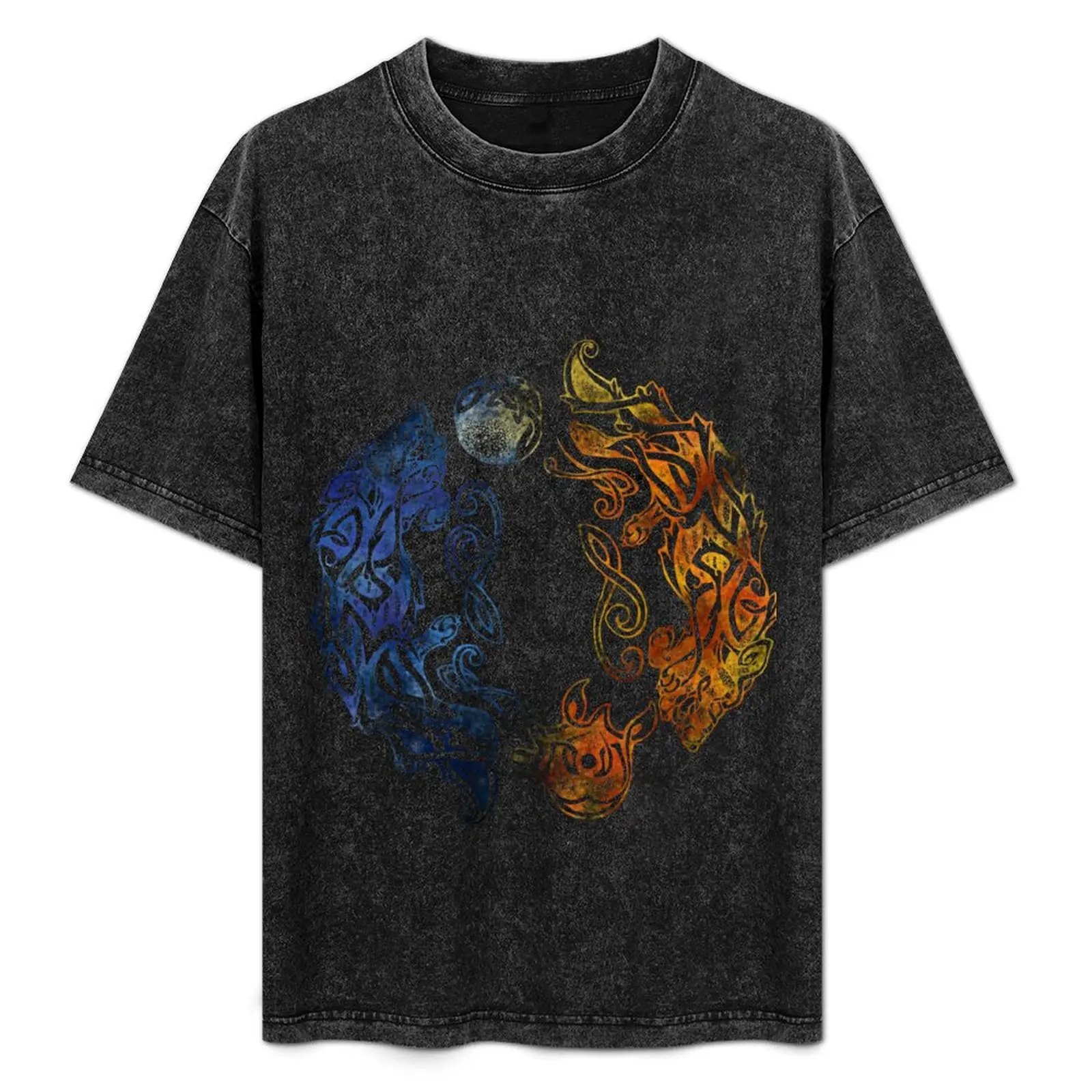 

Wolves Hati and Skalli (colorful) T-Shirt Anti-Fade Casual Tee Shirt