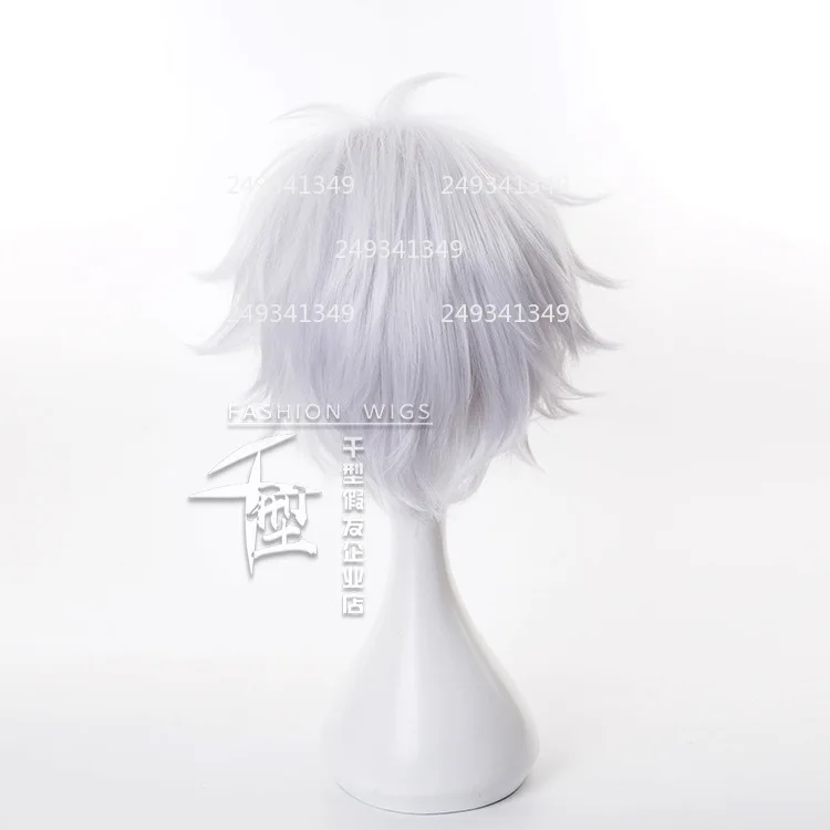 Gojo Satoru Cosplay Wig Japanese Anime Character Wig Man White Short Synthetic Hair Halloween Party Dress Up Costume Accessories
