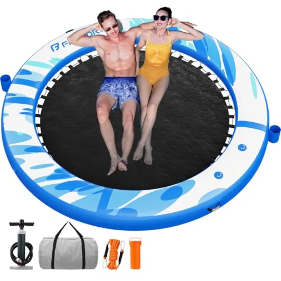 Inflatable Water Hammock Round Floating Ring For Adults Sunbathing And Tanning On Lake Beach Or Pool Durable Vinyl Material In