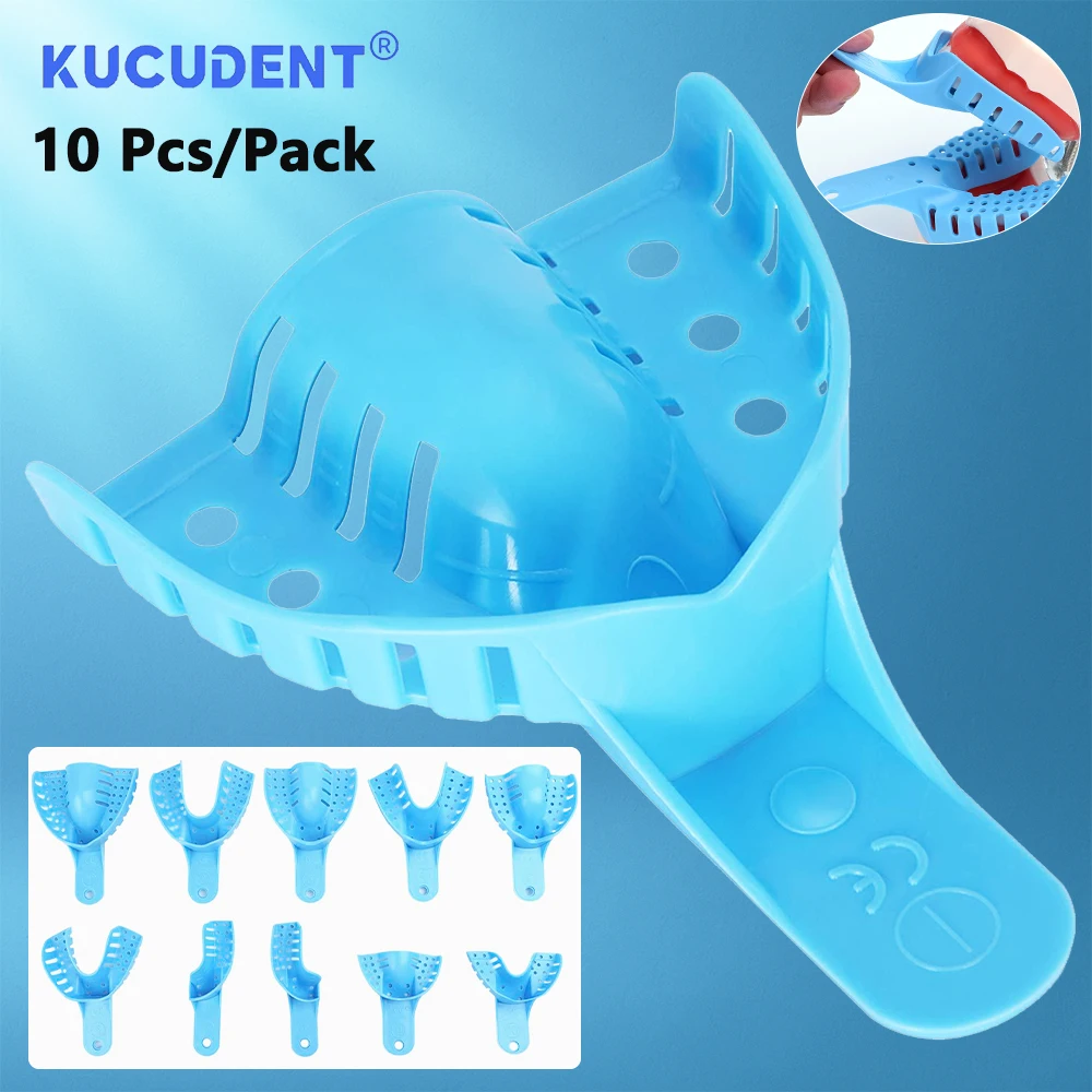 

Dental Impression Trays Set Disposable Plastic Non-Sterilizable Trays for Adult Child Teeth Whitening 10 Pcs Mouth Impressions