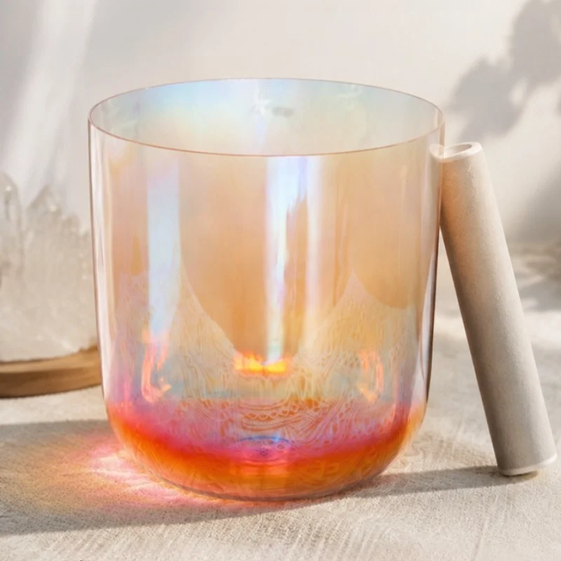 432Hz Singing Bowl 6/7/8 Inch Crystal Sand Sound Bowls Healing Meditation Singing Bowl Yoga Beginner Percussion Instruments