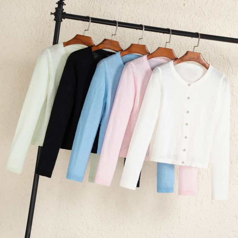 

кофта женская верхняя одежда пальто женское весна 2024 женские вязаный свитер женский кашемир короткий кардиган для девочек джемпер свитера кофты корейский стиль корейская лонгслив осень женщин укороченный болеро мода