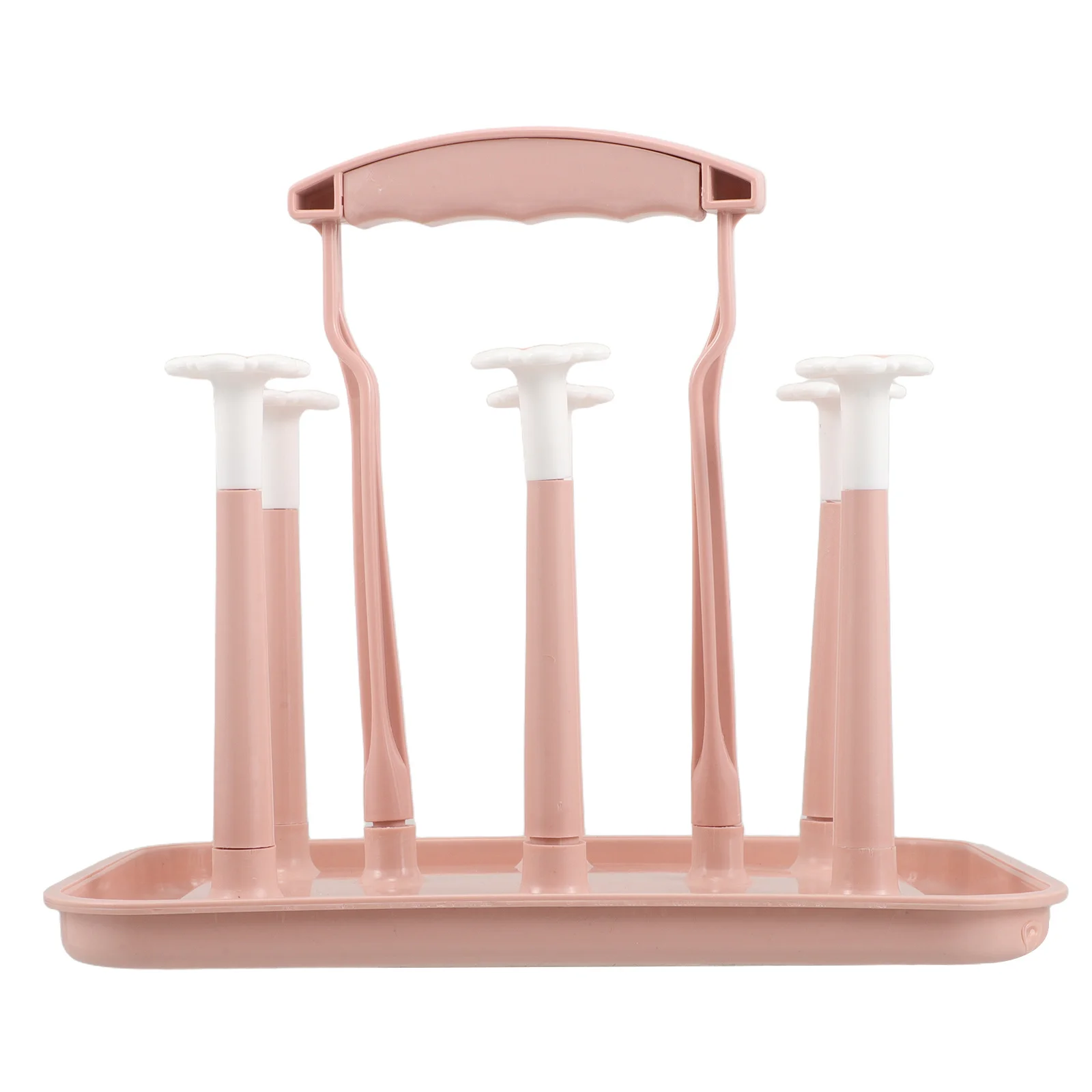 

Pink Baby Bottle Drying Rack Space Saving Countertop Organizer Cup Drainer Stand for Nursing Bottles Cups Nursing Bottle Rack