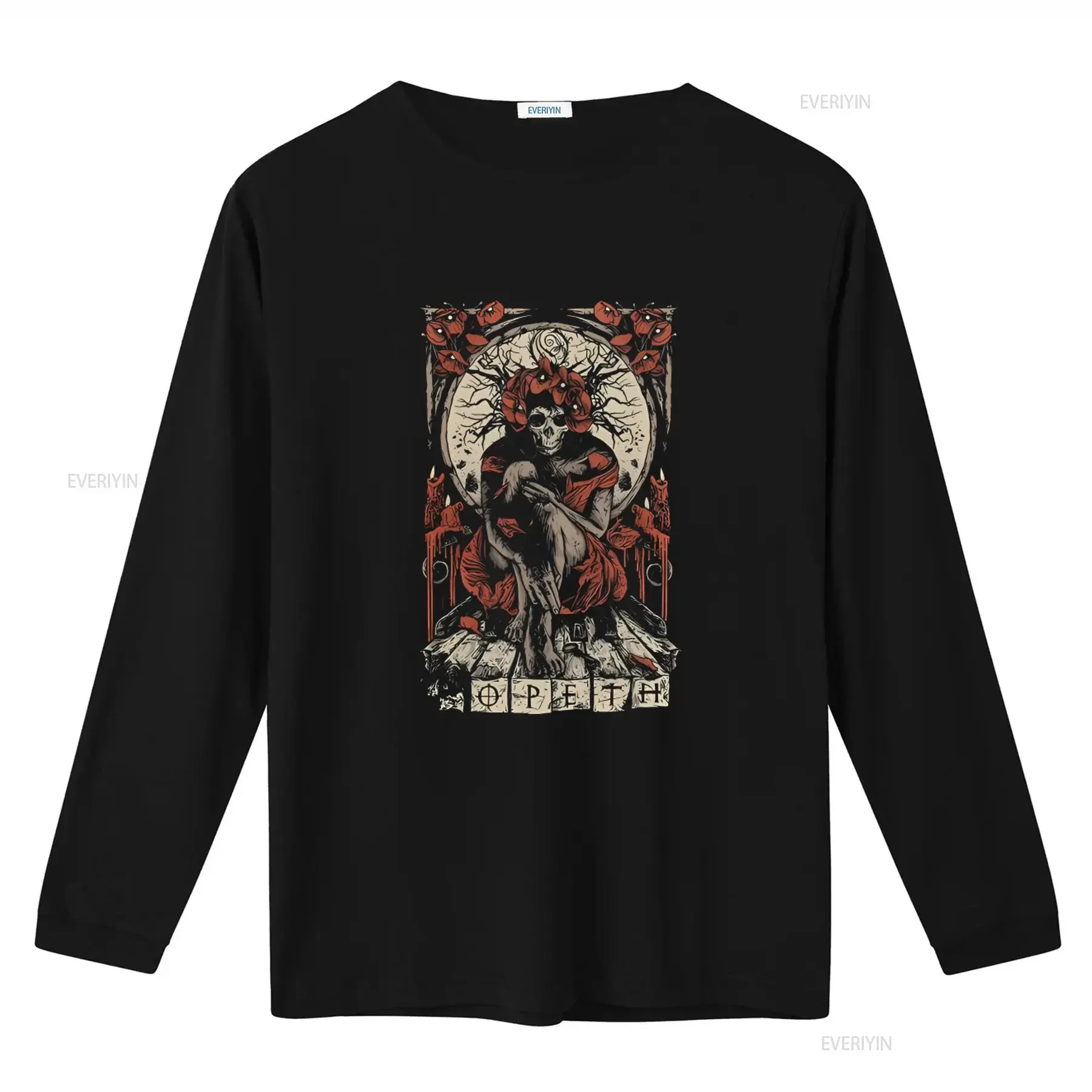 NWOT Men's Opeth Haxprocess T shirt Black Band Merch with Skull and Floral Design Size Large vintage Washed Breathable