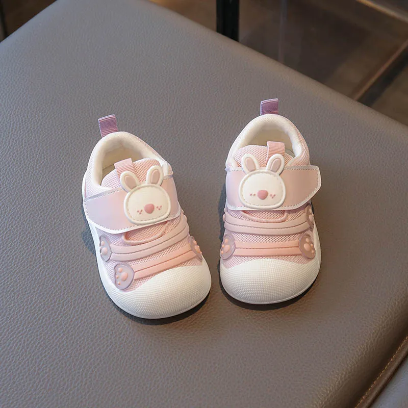 Baby Sports Shoes Cute Animals Toddler Walking Shoes Mesh Breathable 2025 New Fashion Kids Casual Shoes Toes Capped Soft Sole