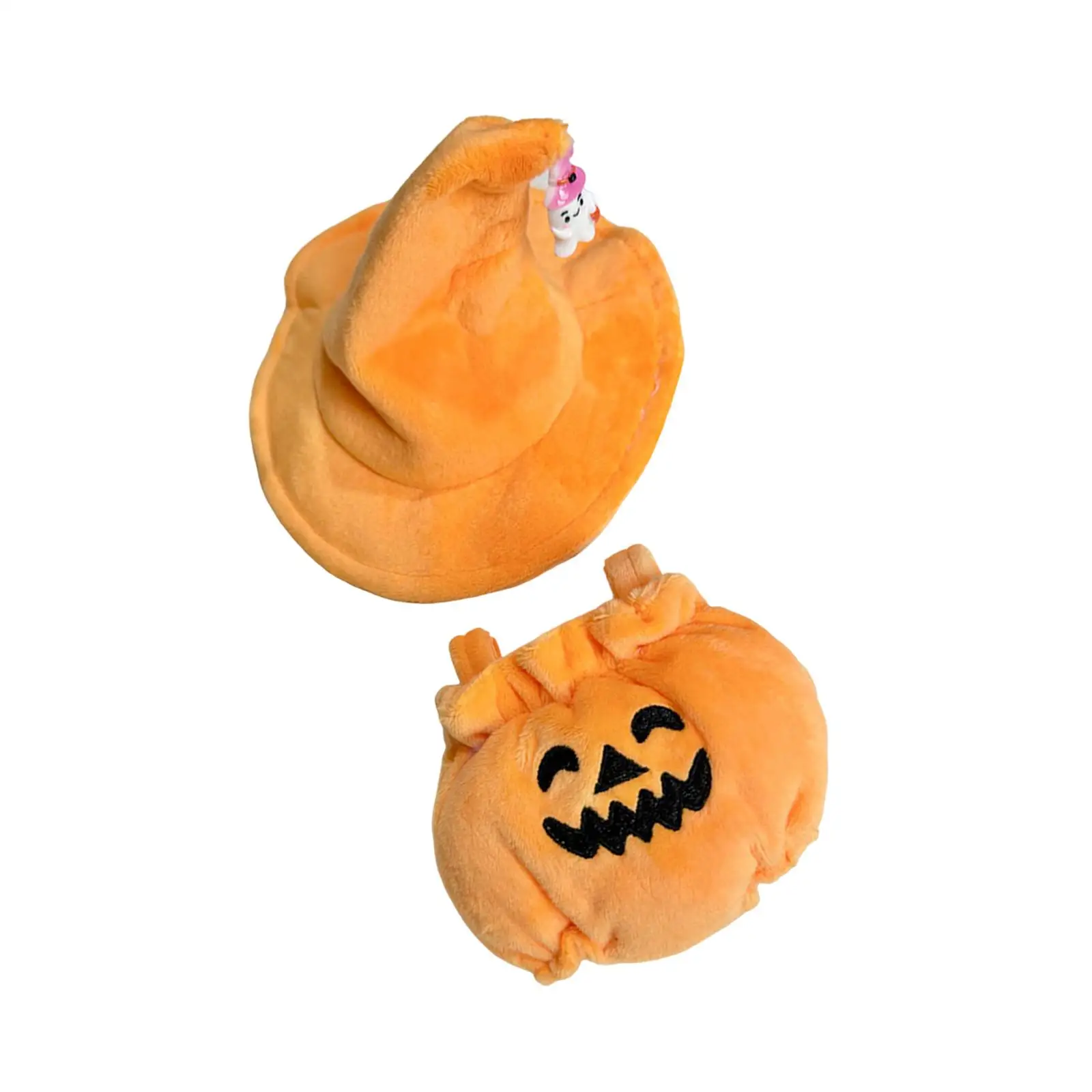 Ropa de muñeca de peluche para disfraces de calabaza de dibujos animados de 15cm y 17cm, accesorios suaves para fotos, vestido de muñeca de peluche, traje de muñeca