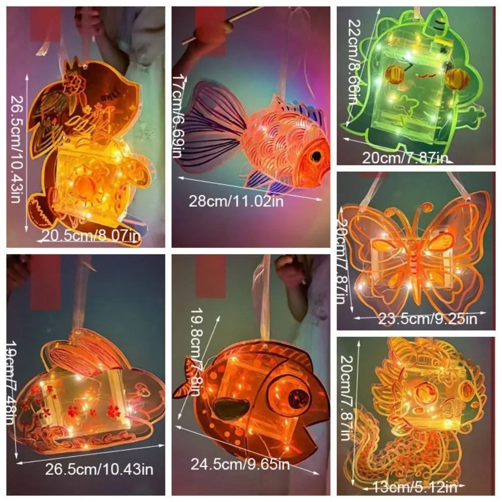 Lanterne luminose di metà autunno in PVC Simulazione Lanterna luminosa del fumetto Pacchetto materiale lanterna fatto a mano fai-da-te Festival di metà autunno