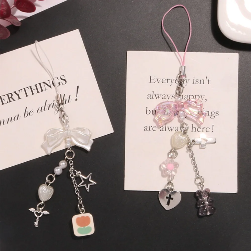 

Fashion Bow Y2K Phone Chain Phone Charm Lanyard Mobile Phone Strap Sweet Girl Key Cord Mobile Lanyard Phone Pendant