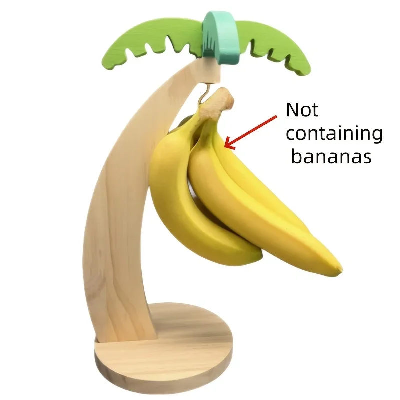 Creative Wooden Banana Rack Hanging Kitchen Rack Simulated Decorative Fruit Vertical Storage Rack with Hook Kitchen Decoration