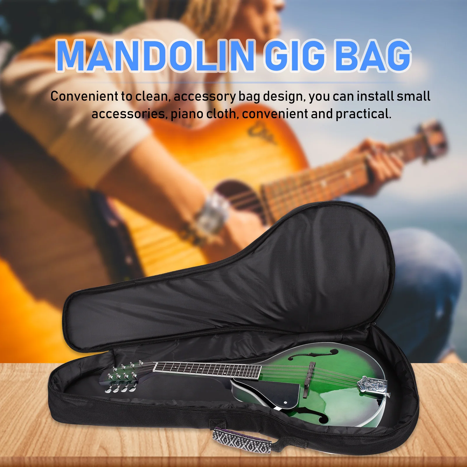 

Mandolin Piano Packs Creative Bag Folk-custom Container Portable Carrying Musical Instrument Storage Pouch Nylon