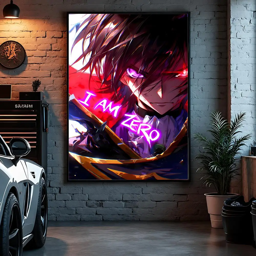 Anime Mecha C-Code Geass Poster Self Adhesive Art Poster Bedroom Dorm Gaming Room Decor Gift