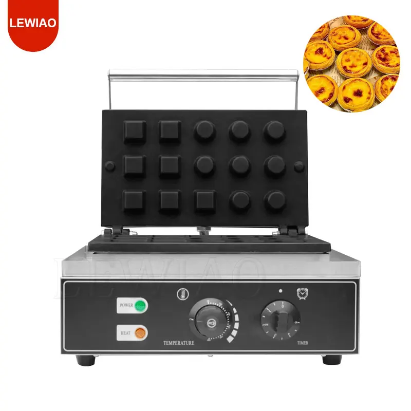 التجارية غير عصا عموم 15 قطعة آلة تارت البيض المستديرة مربع البيض لاذع صانع فطيرة كب كيك صانع الحديد بيكر 110 فولت/220 فولت