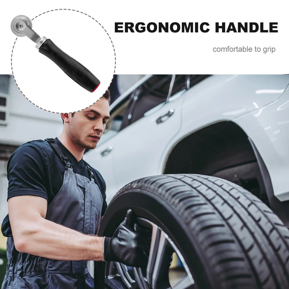 

3Mm Tire Compaction Roller Plastic Handle For Car Tire Repair Patch Stitch Wheel Auto Vehicle Maintenance Tool