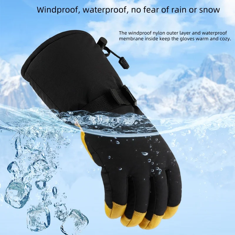 Waterproof Padded Ski Gloves for Girls and Boys, Windproof, Warm, Outdoor, Riding, Snowboarding, Winter