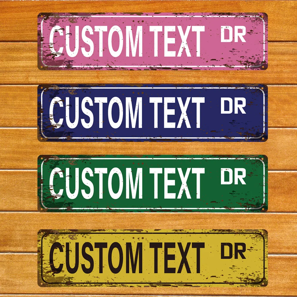 

1pc Personalized Custom Metal Street Sign Custom Your Text Sign Personalized Text for City, Street, School, Business