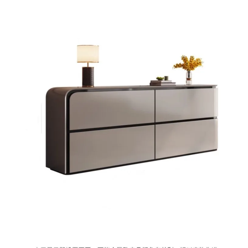 

Italian minimalist dining modern minimalist light luxury solid wood chest cabinet bedroom locker living room entrance cabinet