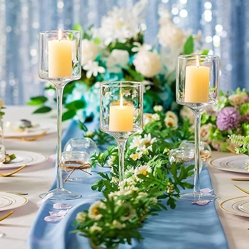 Portable Glass Candle Holder Bar Cup Tea Light Candle Holders Home Table Candle Holder For Party Living Room Wedding Decoration