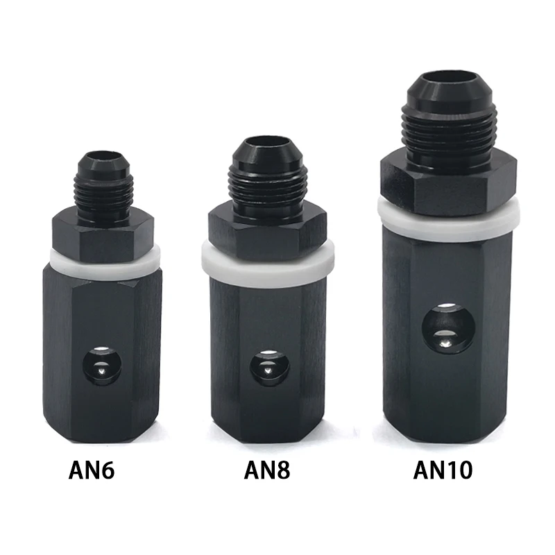 6AN 8AN 10AN Male Fuel Cell Tank Rollover Vent Valve Aluminum Black with  valve exhaust system