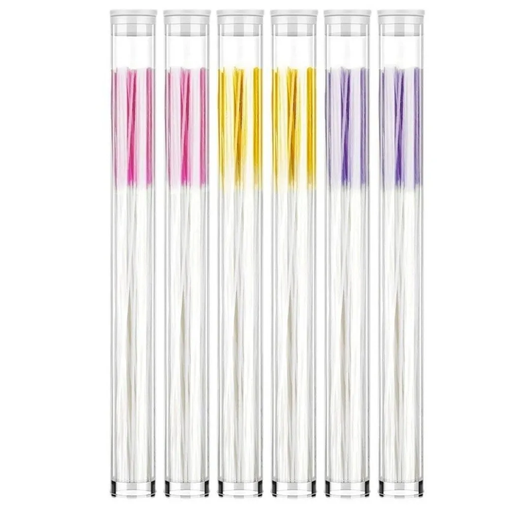 60Pcs Colorful Pierced Ear Cleaning Line Set Paper Floss Herb Solution Ear Hole Cleaning Kit Effective Anti-Blocking