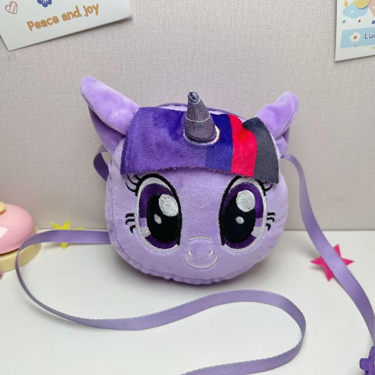 Petit poney arc-en-ciel Dash sac à bandoulière mignon en peluche licorne sac à main pour filles enfants cadeau anniversaire fête de noël accessoire