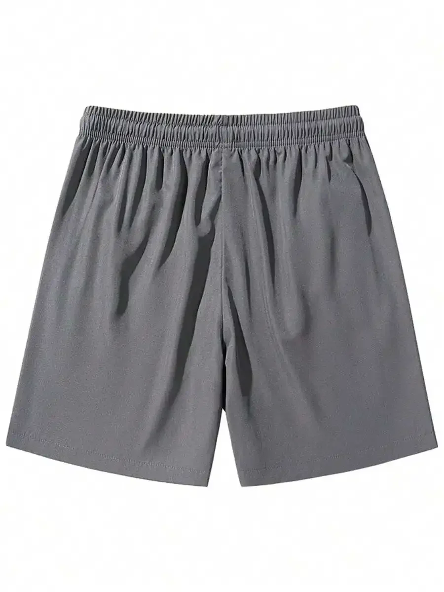 Mens Quick-Dry Sports Shorts With Zippered Pocket And Drawstring Waist