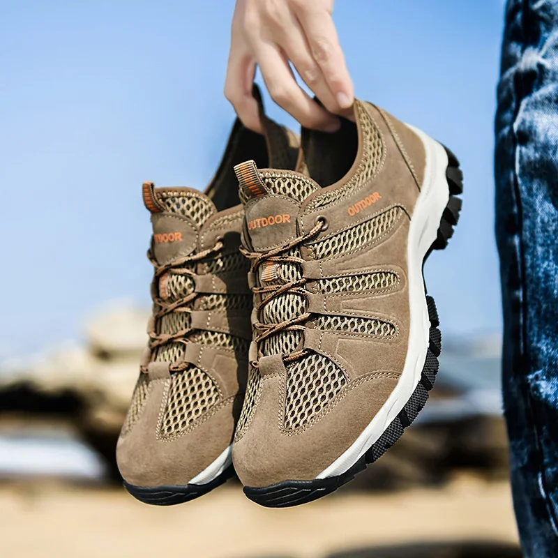

2025 Men Soft Casual Shoes Summer Breathable Outdoor Mesh Sneakers Male Light Black Footwear Flat Botas Para Hombre Masculino