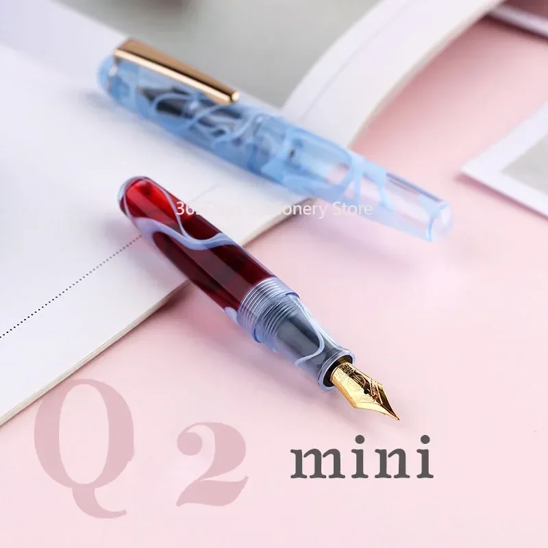 

New MAJOHN Q2 Acrylic Fountain Pen Short Cute Ink Pen Hand Ledger Fine Pointed Pen Male and Female Student Writing Small Fat Pen