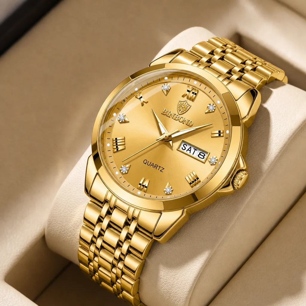 

1 piece Men's Wrist Watch Roman Numerals Week Date Display Quartz Movement Stylish Metal Strap Trendy Casual Daily Acces