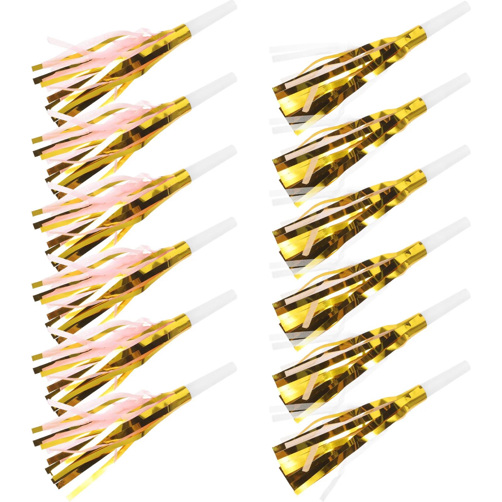 

12pcs Fringed Noisemakers Blowout Whistles Party Noise Maker For Birthday Halloween Wedding Carnival Holiday Sports Events Party