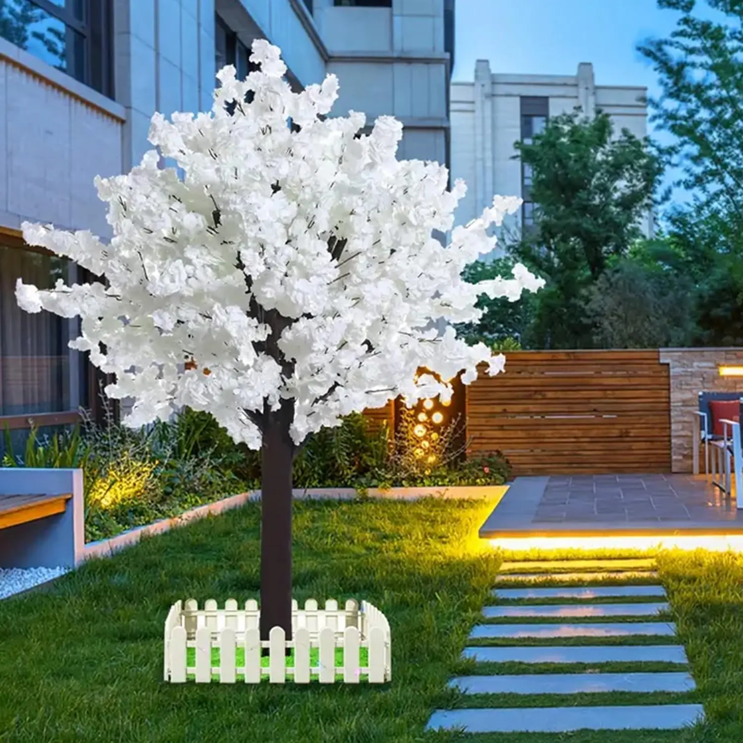 

White Artificial Cherry Blossom Trees ,Faux Cherry Blossom Tree White Christmas Tree for Wedding Office Living Room House