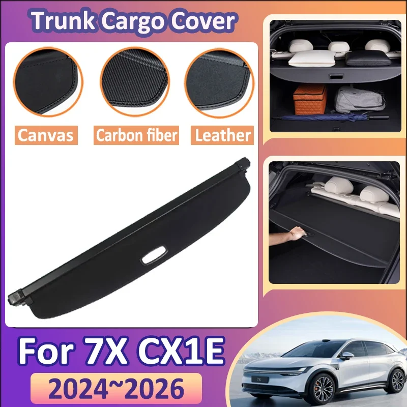 

Car Trunk Cover For Zeekr 7X Accessories 2024 2025 2026 CX1E Retractable Storage Luggage Partition Covers Protect Trunk Curtain