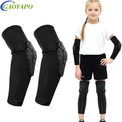 1 pz bambini/giovani 5-15 anni Sport ginocchiera a compressione a nido d'ape gomitiere protezione equipaggiamento protettivo per basket, ciclismo, calcio