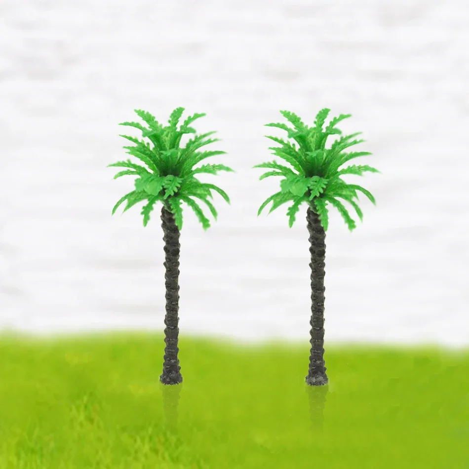 200PCS 3CM Miniature Palm Trees Model Diy Making Coconut Plant Plastic Toys Architecture Building/Railway Train Layout Diorama