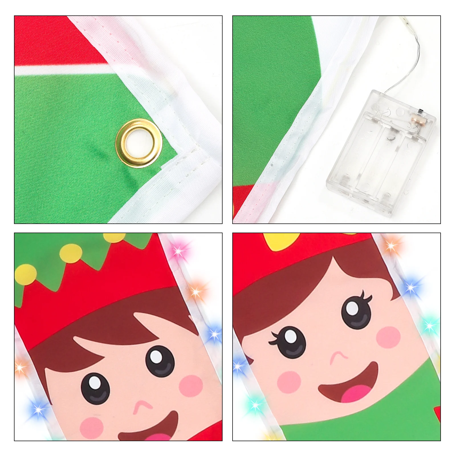 

1 Pair Christmas Door Couplet Polyester Hanging Flag Bright Fade Resistant Outdoor Indoor Party Yard Decor Xmas Porch Sign