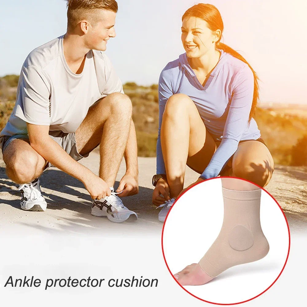 1Pair Ankle Malleolar Gel Sleeves, Padded Skate Sock with Ankle Bone Pads for Figure Skating, Hockey, Inline, Roller, Ski,Hiking