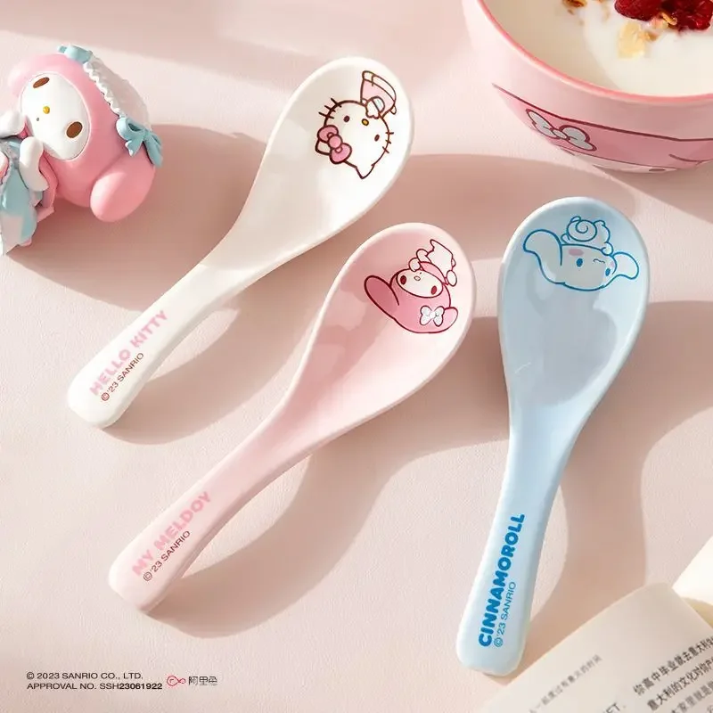 

Hello Kitty Cinnamoroll Ceramics Cartoon Cute Spoon Good-looking Household Ladle Delicate Fashion Practical Simple Rice Spoon