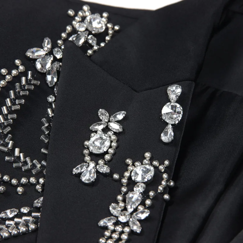 ZOCI Fashion Design Blazer da donna con perline impiombate Giacche da abito femminili uniche Patchwork Cappotti a maniche lunghe 2025 Primavera Nuovi top