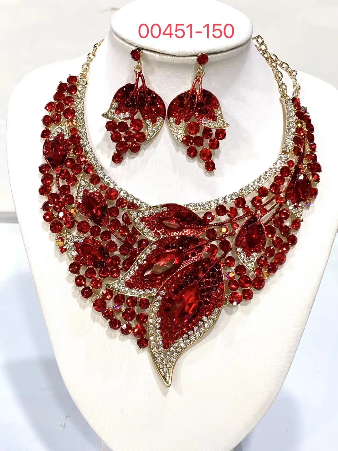 African Jewelry Sets Wedding Bride Rhinestone Jewelry sets For Women Nigerian Jewelry Set Crystal Bridal Necklace Earrings Set