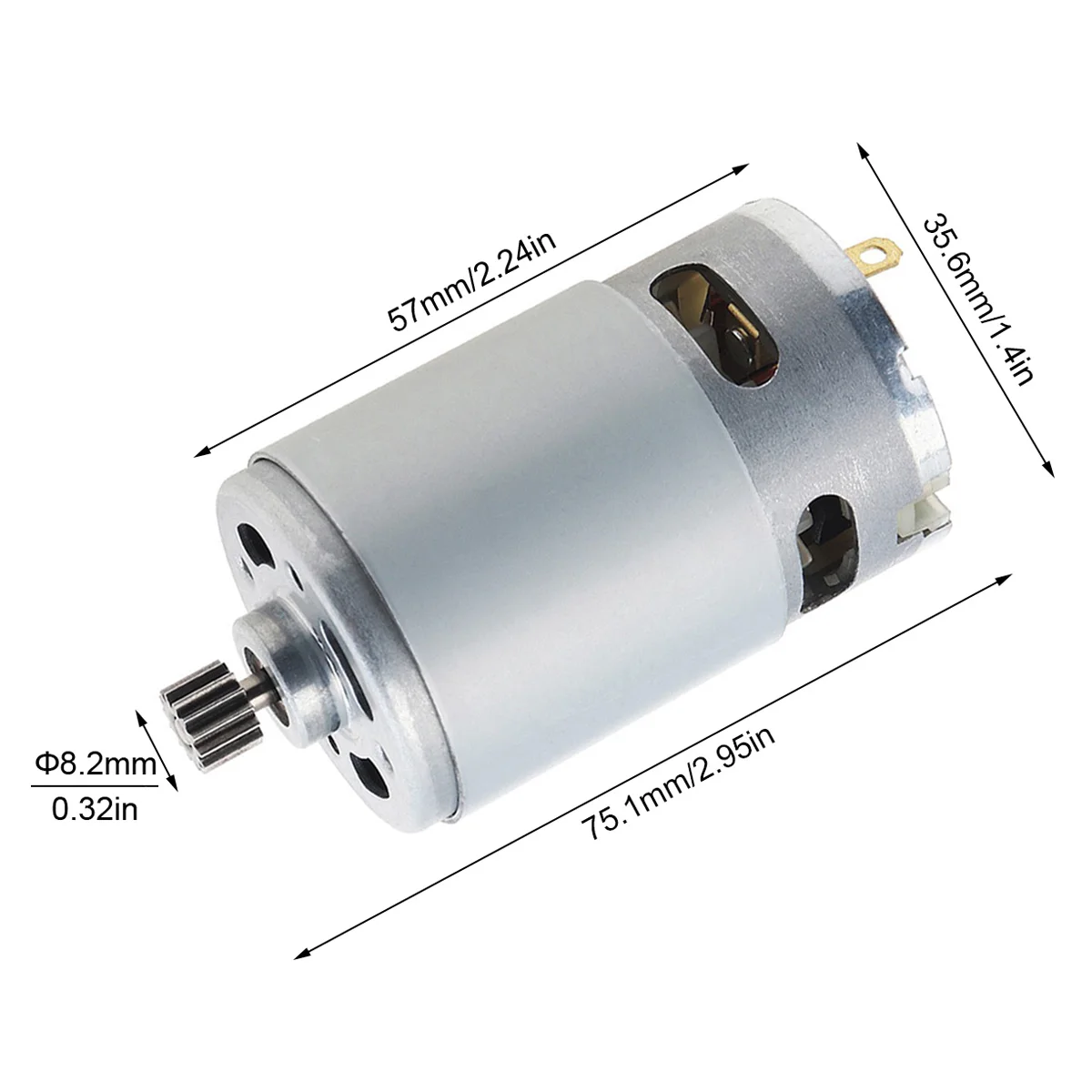 RS550 DC Motor 8.2mm 14Teeth Gear 10.8-25V 25000RPM Electric Saw Micro Motor for Rechargeable Hand Saw/Electric Motor Drill Tool