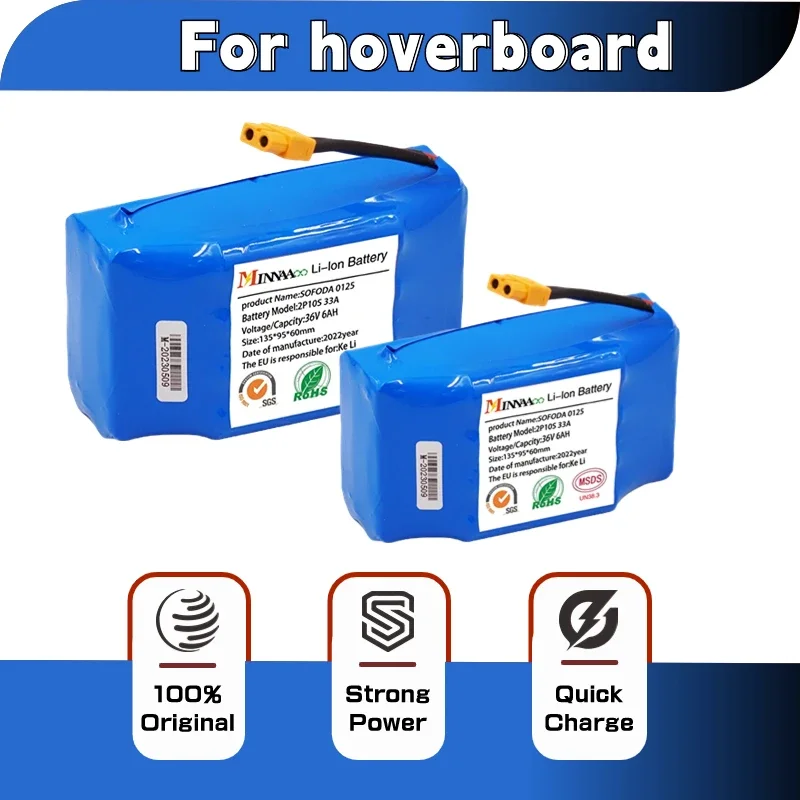 

Genuine 36V 12Ah 10s2p Battery Packs Rechargeable Lithium Ion Battery for Electric Self Balancing Scooter HoverBoard Unicycle