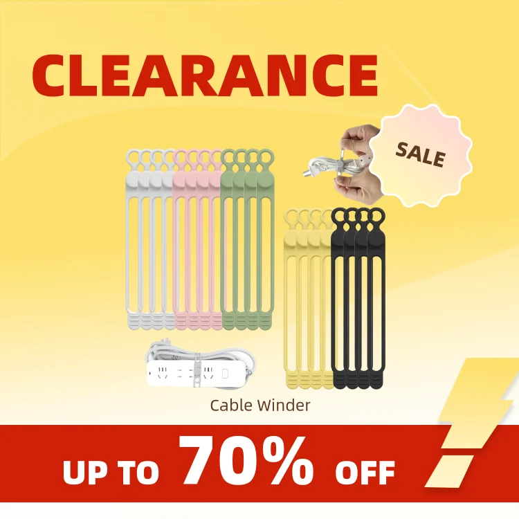 

Clearance_Extra-длинные многоразовые кабельные стяжки, силиконовые кабельные ремни, стяжки для шнура, органайзер для проводов для дома, офиса, путешествий (7,1 дюйма/1