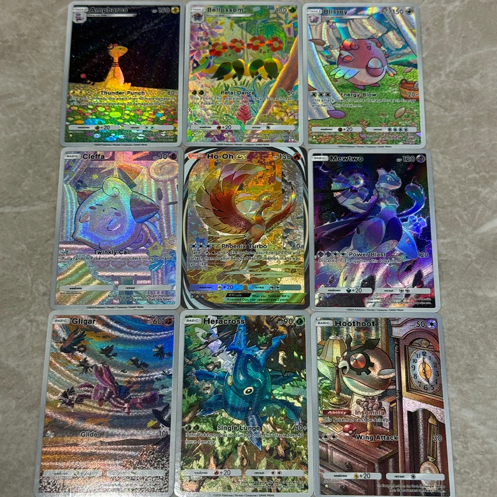9 pièces/ensemble bricolage sagesse de mer et de ciel carte Pokemon de poche Ex Lugia Kingdra Sentret Skarmory Pichu carte de Collection de jeu Flash grossier