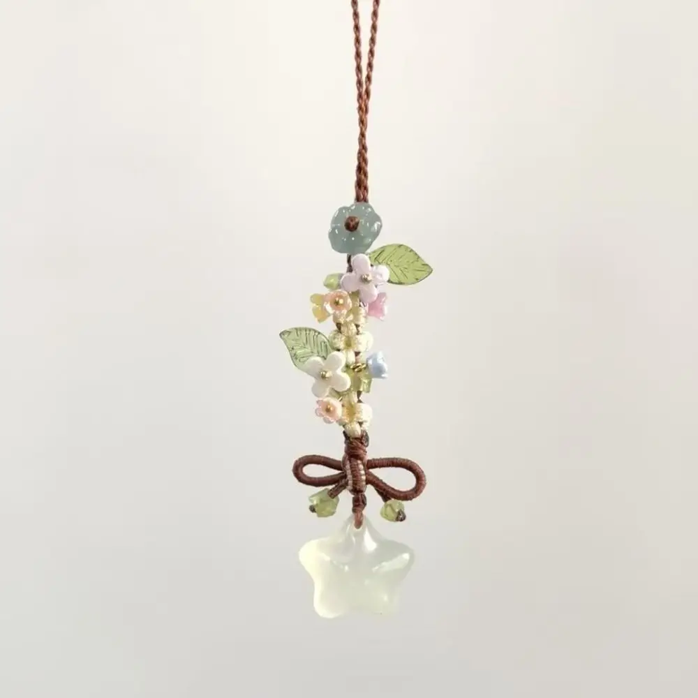 

Прозрачный кулон-звезда из бисера в китайском стиле, милый и очаровательный, для сумки или телефона, брелок-подвеска, ремешок для мобильного телефона