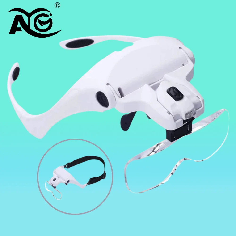 

AG Magnifying Glasses Reading Illuminated Magnifier 1.0X 1.5X 2.0X 2.5X 3.5X Dental Loupes Illuminated Loupe Magnifier